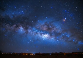 Expansive Milky Way Galaxy Visible Over a Remote Desert Landscape at Night