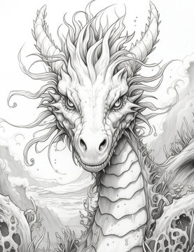 Coloring book, Dragon