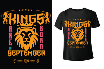 King are born in birthday t-shirt design