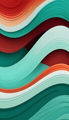horizontal colorful abstract wave background with peru, firebrick and light sea green colors. can be used as texture, background or wallpaper