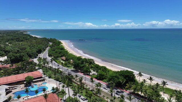 Cruzeiro Beach At Porto Seguro Bahia Brazil. Aerial Beach Porto Seguro Bahia. Coast Sky City Seaside. Coast Outdoors City Beach Panorama. Coast Seaside Backgrounds Landmark. Porto Seguro Bahia.
