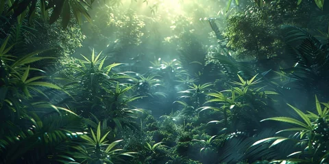 Deurstickers 420 concept for April 20 - cannabis plants outdoor grow © Brian