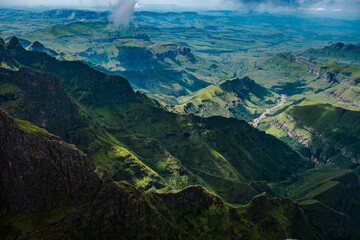 Hills from Tugela Falls in Drakensberg, South Africa