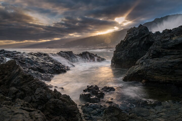 El Bufadero cove at sunrise