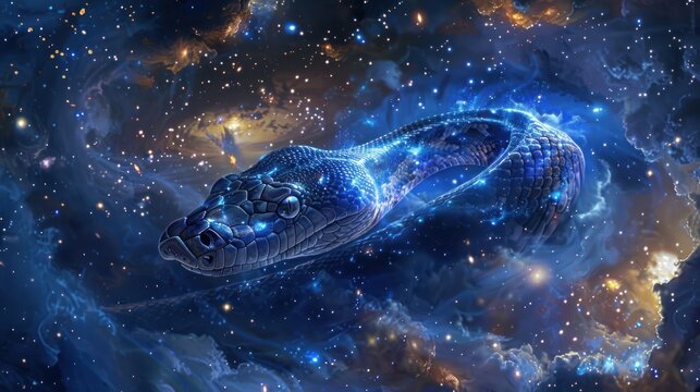  circular anaconda fantasy galaxy art