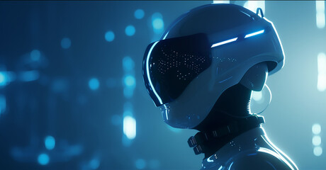 Innovative VR warehouse management with the application of future virtual reality technology. Intelligent technology concept for automated logistical control, generative ai