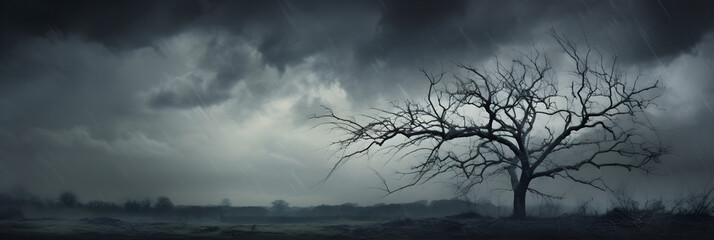 Gloomy Weather: The Unending Dance of Dark Clouds, Bare Branches, and Lonesome Streets