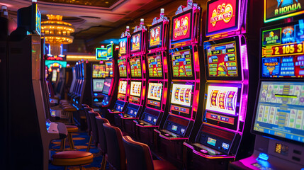 Un espace de jeu du casino avec des machines à sous.
