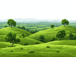 Fototapeta premium Background, hilly green spring, summer landscape