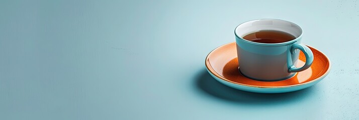 Hospitality concept with a cup of coffee on a saucer