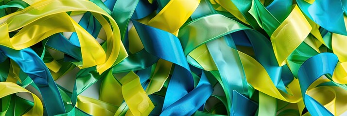 Flag design in green, blue, and gold for Venezuela, Indonesia, Poland, Colombia, Gabon, Poland, Rwanda, St Vincent Grenadines, Sudan - obrazy, fototapety, plakaty