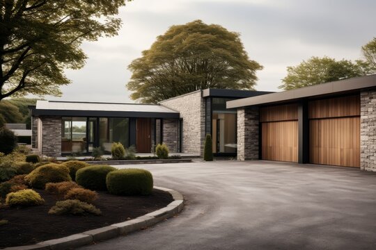 Stylish house extension with a modern courtyard for outdoor relaxation and leisure activities.