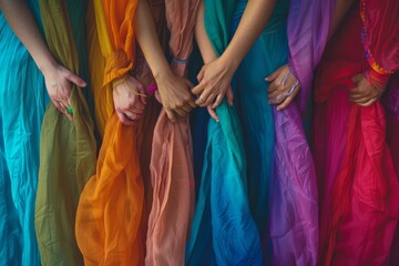 Fototapeta premium LGBTQ Pride self expression freedom. Rainbow intellectual colorful lgbtq+ activists diversity Flag. Gradient motley colored forum LGBT rights parade festival society diverse gender illustration