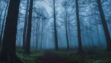 Dramatic and mysterious forest