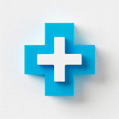 Blue and white medical cross. Generative AI