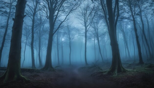Dramatic and mysterious forest