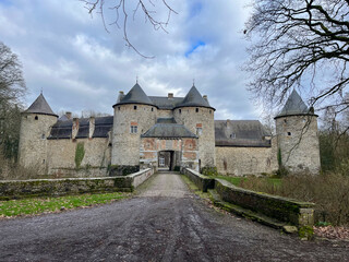 Fototapeta na wymiar The Castle of Corroy-le-Chateau (French: Château de Corroy-le-Château) is a medieval castle in the village of Corroy-le-Château, near Gembloux, in the province of Namur, Wallonia, Belgium