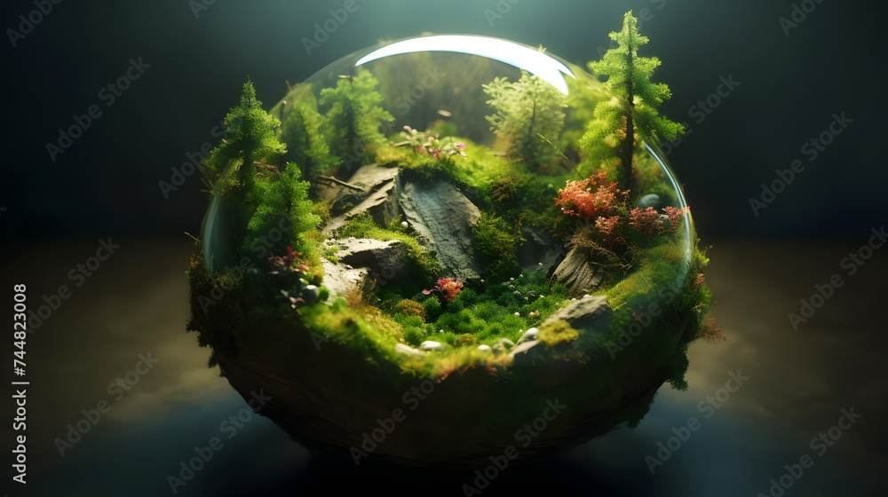 Poster macro ecosystem in the form of a sphere