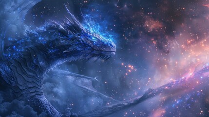 dragon fantasy galaxy art