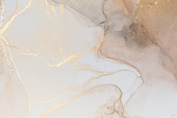 Fototapeten Luxurious alcohol ink painting. Liquid marble texture design. Modern abstract marble background. © Mari Dein