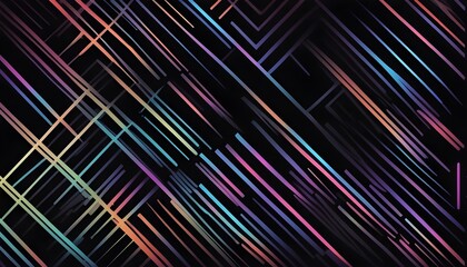Holographic colorful light stripes on dark backgound