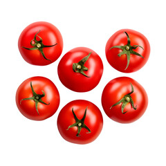 Tomatoes (Top view) isolated on transparent background, PNG Cutout