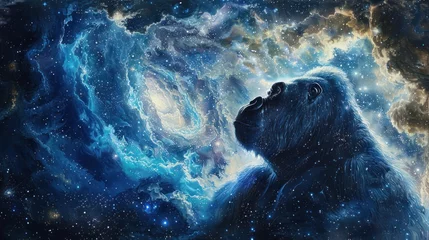 Fotobehang big primate fantasy galaxy art © Balerinastock