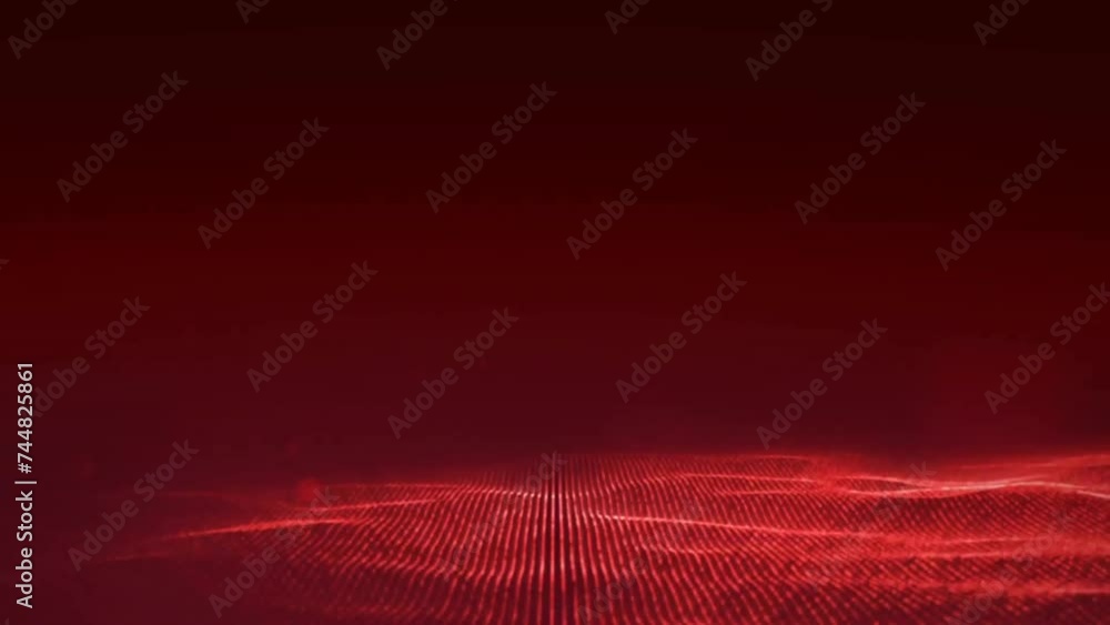 Poster animation of red shapes moving on red and black background