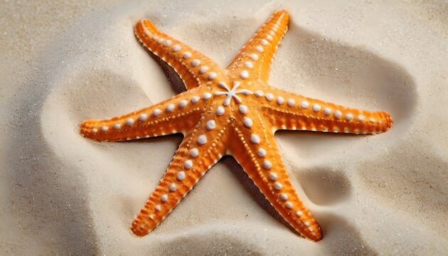 starfish on the beach, six legs, white spine