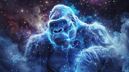 big ape fantasy galaxy art - obrazy, fototapety, plakaty
