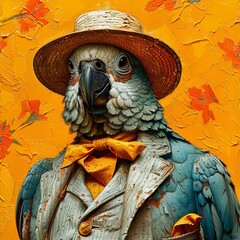 Bow Tie Birdie: Parrot's Whimsical Look