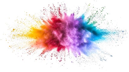 Colorful Holi powder on white background