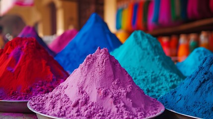 Indian Festival Holi colors in bowl