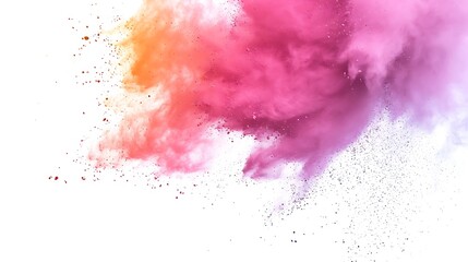 Colorful Holi powder on white background