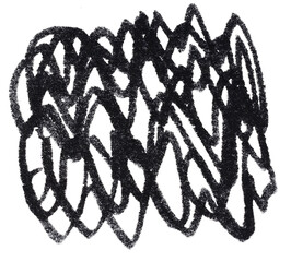 Chaotic lines with black marker, element for designer