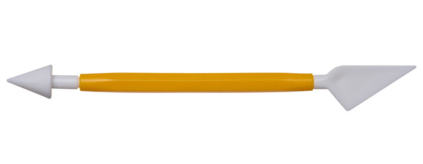 Plastic spatula for modeling plasticine on an isolated background
