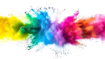 Photo sur Plexiglas Brésil Colorful Holi powder on white background