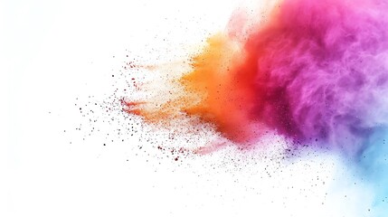 Colorful Holi powder on white background