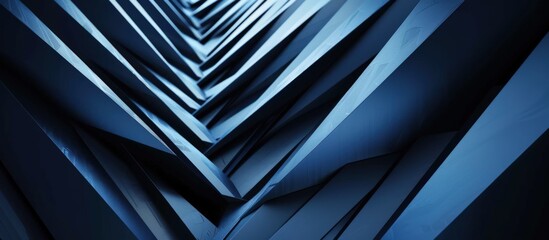 Modern geometric shape black blue abstract background. AI generated image