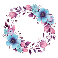 Fototapeta na wymiar Decorate your designs with a watercolour wildflower flower wreath isolated on a white background, adding a touch of spring in an arrangement suitable for background, texture, wrapper, frame, or border