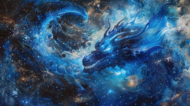 gigantic monster fantasy galaxy art