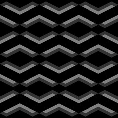 Seamless pattern. Chevrons, curves ornament. Ethnic motif. Figures backdrop. Folk background. Geometric wallpaper. Digital paper, textile print, web design, abstract illustration. Vector artwork.