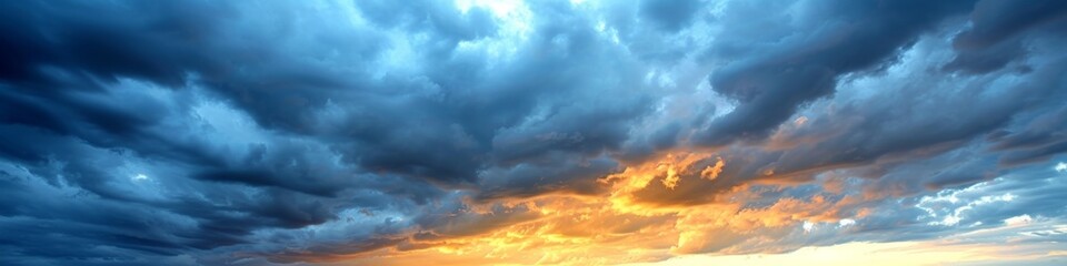 Naklejka na ściany i meble Dramatic Sky at Sunset Panoramic View