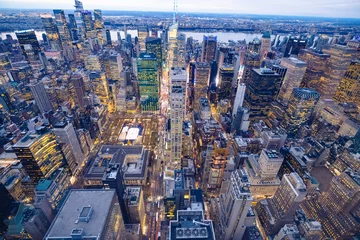 Keuken spatwand met foto The bright lights of New York City from above © Paul