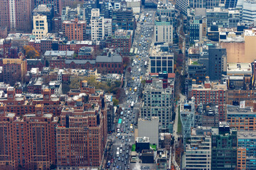 A bustling street in New York City