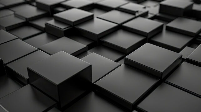 Grey Glossy Cubes Neatly Aligned to Create an Innovative Structure. Modern 3D Design Concept.