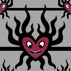 Valentines hearts seamless pattern for wrapping paper and fabrics and kids print and festive party accessories