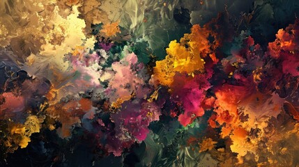 Color Splash series. Background design of fractal paint and rich texture on the subject of imagination, creativity and art