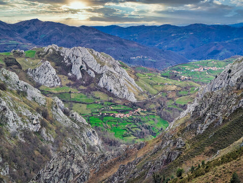 Los Tornos village, El Raigosu valley, Laviana municipality, Asturias, Spain