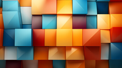 3D rendering, abstract geometric background, simple cube square shape